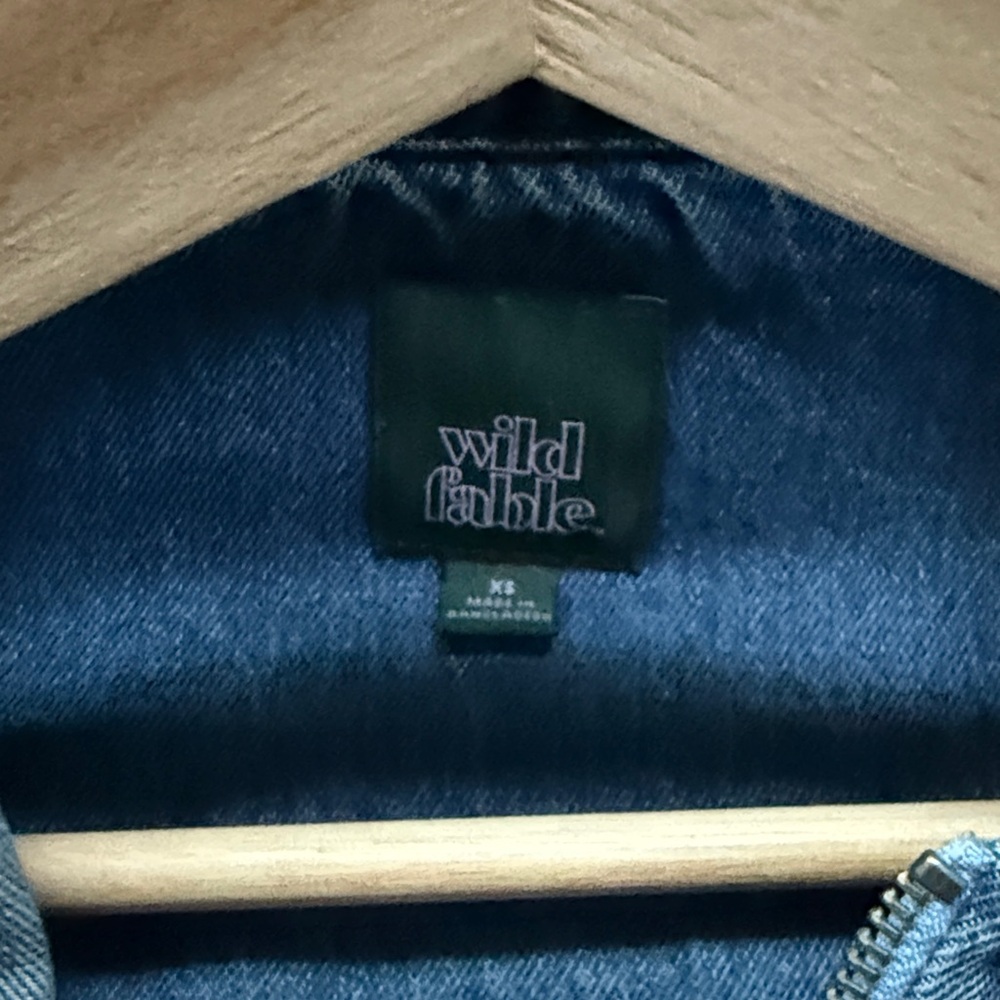 Wild Fable Patchwork Denim Bomber Jacket - image 2